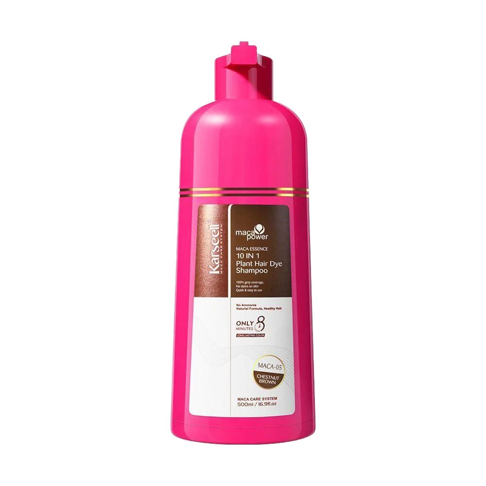 Шампунь для фарбування волосся 10 в 1 Karseell Plant Hair Dye Shampoo, Chestnut Brown, 500 мл